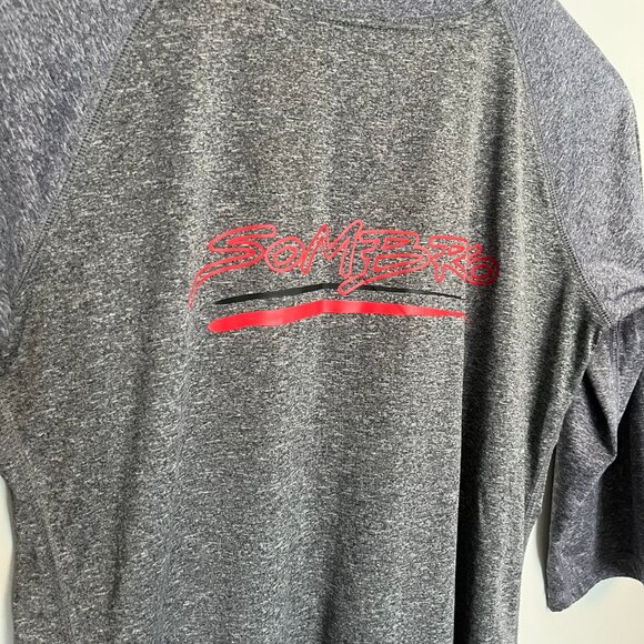 Sombrio. Girls. 3/4 Sleeve Bike Shirt. Heathered Grey With Red Logo. Size M. - Picture 5 of 7